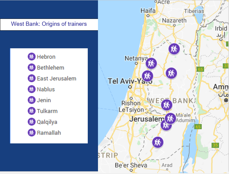 West Bank - Origin of Trainers Map